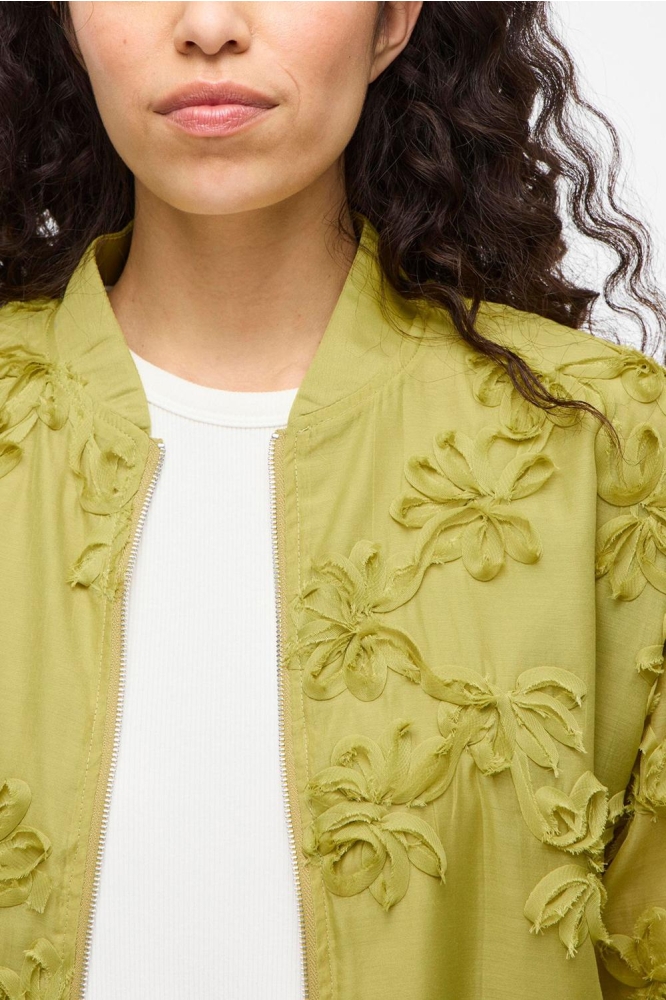 VIAGNES L/S LACE BOMBER JACKET 14111826 GREEN IVY